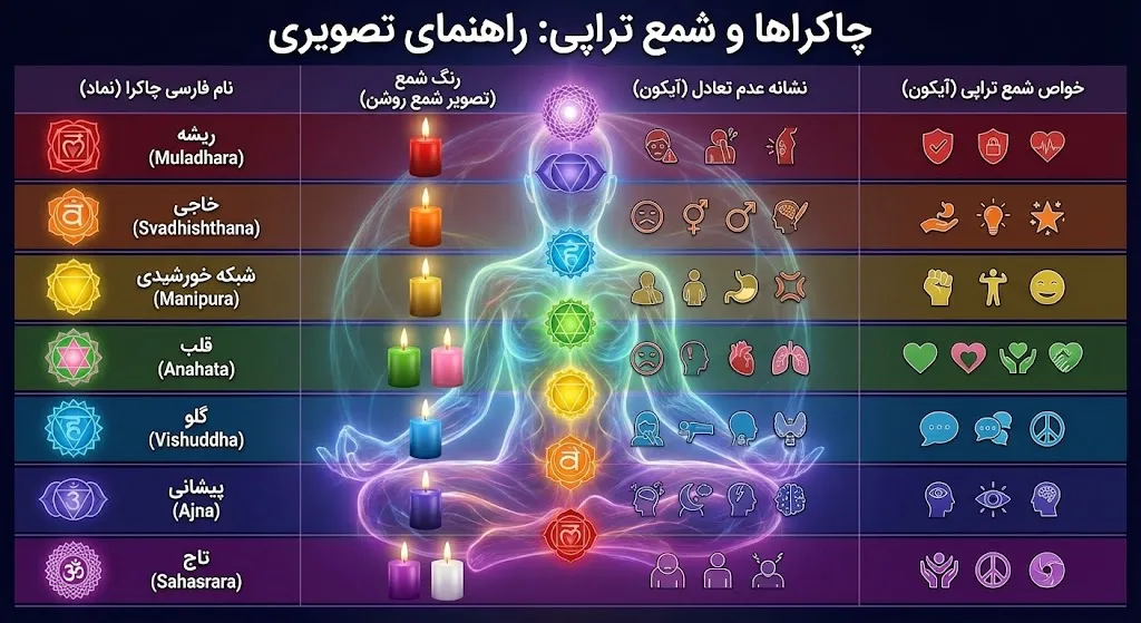 پاکسازی چاکراها با شمع تراپی