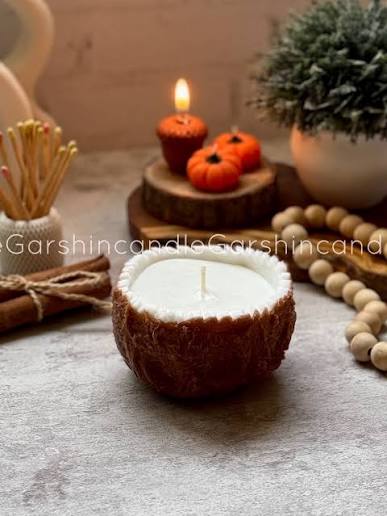 شمع نارگیل دست ساز بی عطر